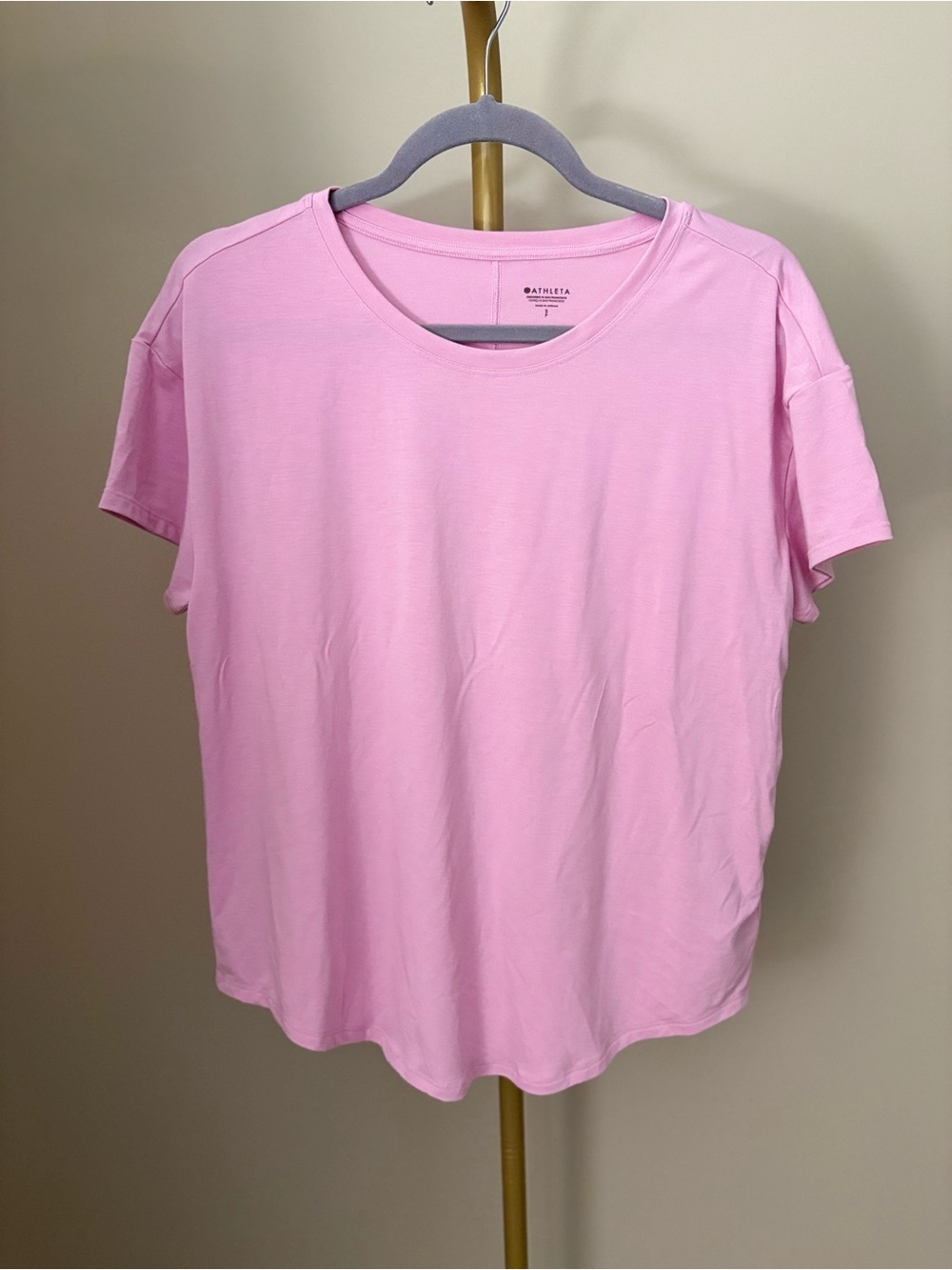 Athleta Light Pink Short Sleeve Crewneck Tee